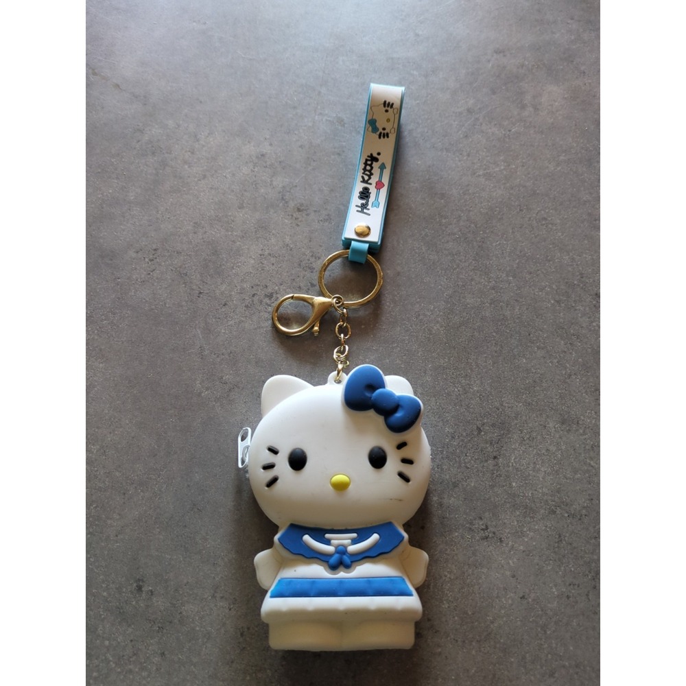 Hello Kitty Keychain sailor Blue Charm 3D Figure Cute Hello Kitty Zipper Pouch
